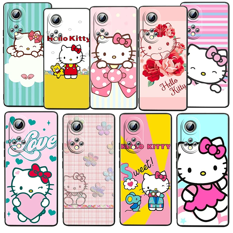 

Cool Anime HelloKitty Art For Honor 60 50 20 SE Pro X30 10X 10i 10 9X 9A 8X 8A 5G Lite Soft Silicone TPU Black Phone Case Cover