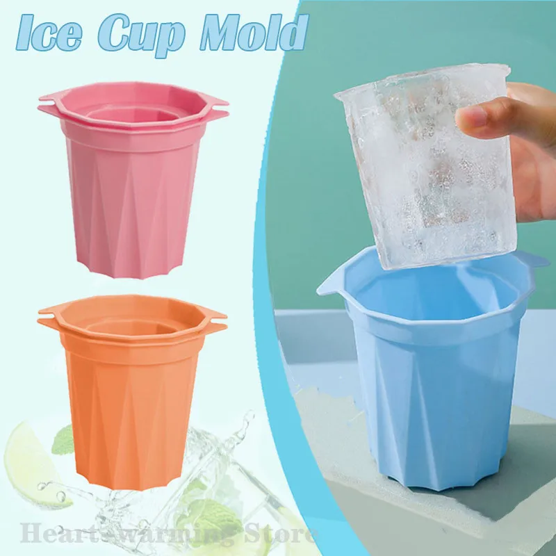 

Silicone Ice Cup Mold Ice Cube Tray Shot Glass Ice Mould Summer Juice Drinks Tool Party Whiskey Beer Quickly Freeze Maker Mold