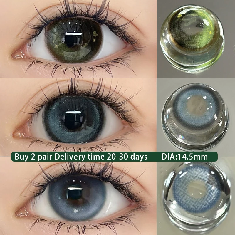 

DuoXiu 1Pair Diameter:14.5mm Blue Myopia Colour Contacts Lenses Gray Eye Lenses Beauty Pupil Brown Lenses Makeup Free Shipping