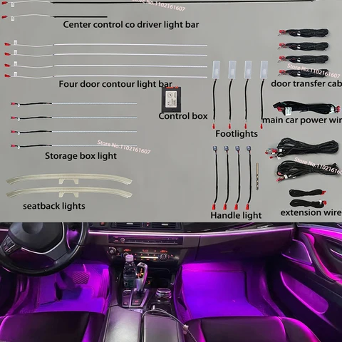 Система CIC NBT для BMW 5 серии F10 F11 F18 2012-2018, дверная подсветка, подсветка приборной панели, светодиодное неоновое декоративное освещение