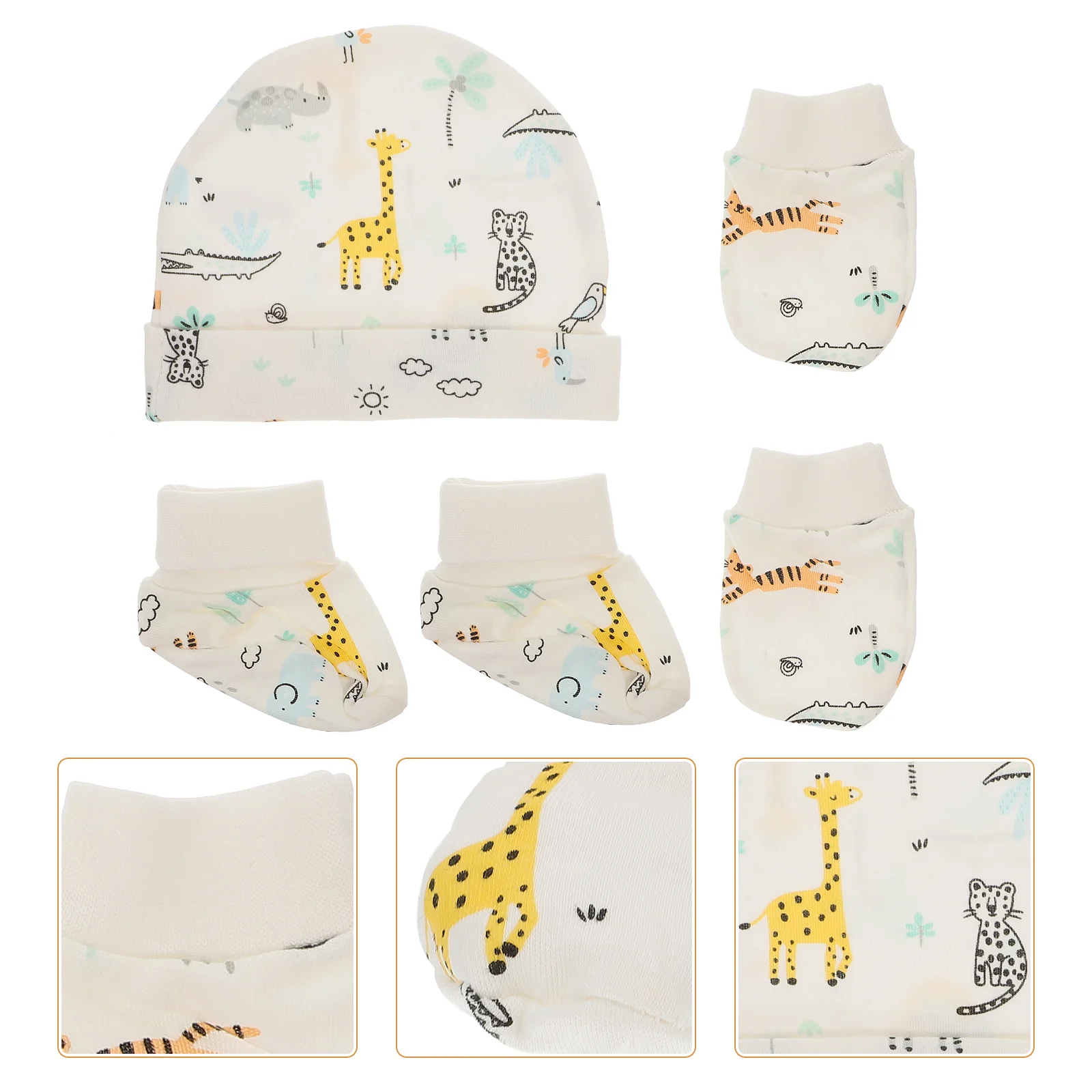 

Baby Gloves Newborn Scratch Hat Mittens Beanie Infant Cottoncaps Girlsmitten Outfit Girl Hats Hands Boys Cap Crawling Mitts