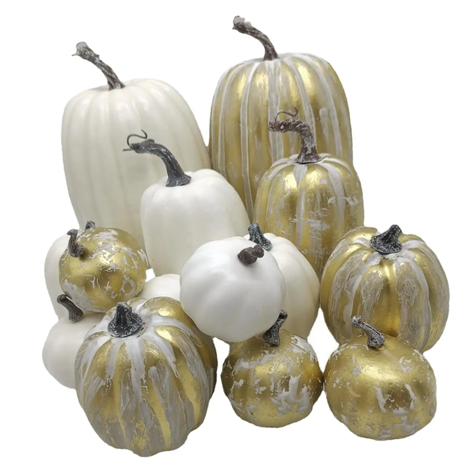 

14x Pumpkin Decorations Artificial Pumpkins Foam Crafts Display Decorating Handwork Harvest for Festival Holiday Indoor Kitchen