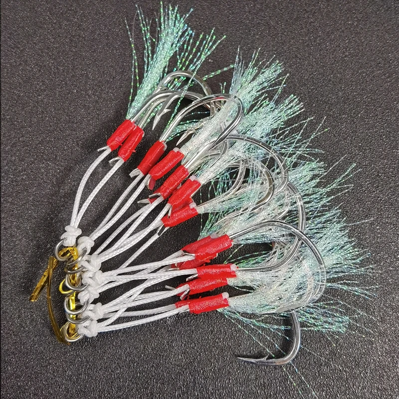 OBSESSION 1/0 2/0 3/0 4/0 Sea-bream Metal Jig Fishing Hook Double Barbed Jig Carbon Fishhook Carpfishing Accessories UV Light