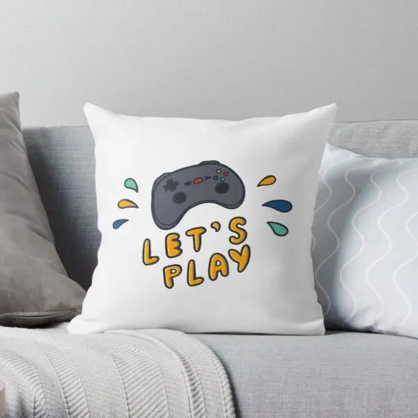 

Let Is Play Doodles Printing Throw Pillow Cover Cushion Waist Sofa Fashion Wedding Anime Decorative Comfort Pillows not include