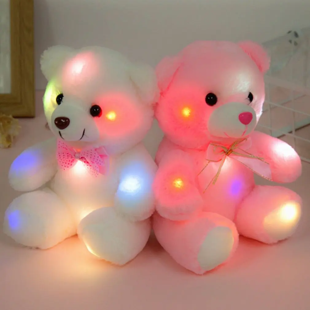 

Romantic Pink Glowing Bear Glitter Teddy Plush Doll Toy Creative Doll Christmas Gift Birthday Decoration