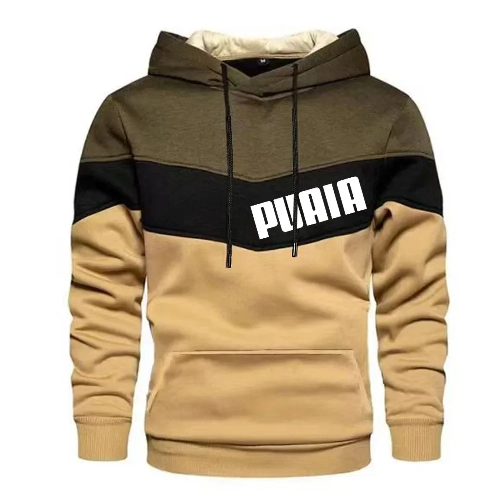 

Man's Patchwork Hoodies Autumn Long Sleeve Sweatshirts Cool Hip Hop Hooded Tops Male Daily Pullover Sweaters