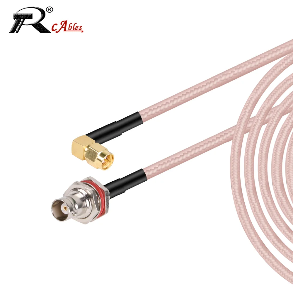 

SMA Male Right Angle 90 to Waterproof BNC Female Jack Bulkhead Nut Pigtail Adapter RG316 Coaxial Extension Cable 10-50CM