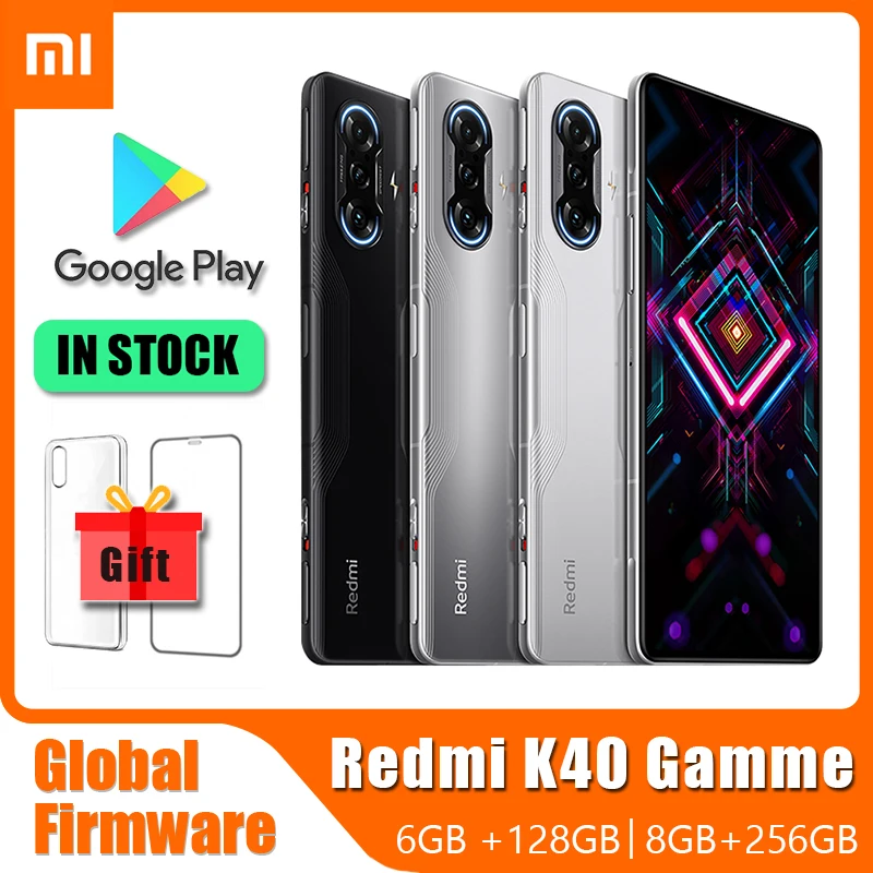 Original Cellphone Xiaomi Redmi K40 Gaming Smartphone, Android 11 MIUI 12.5 Octa Core Global ROM Fast Charging（Random Color)