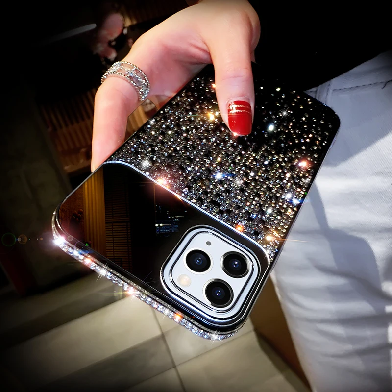 

Luxury Mirror Gradual Change Jewelled Shiny Diamond Phone Case For iPhone 14 13 12 11 Pro X Xr Xs Max 7 8 Plus SE2020 Cover