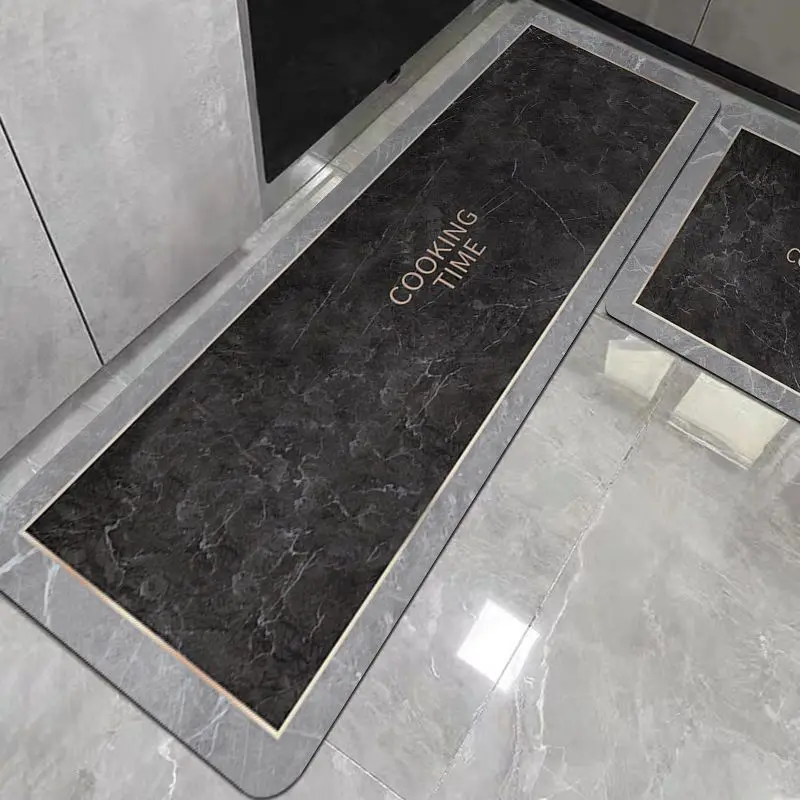 

Simple Kitchen Absorbent Soft Floor Mat Household Oil Absorbent Dirt Resistant Wipes Carpet Easy Care Long Foot Mat Marbling