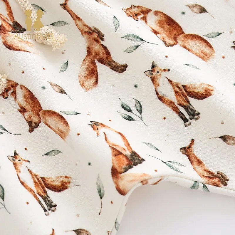 Штаны для новорожденных с принтом лисы длинные мягкие брюки малышей