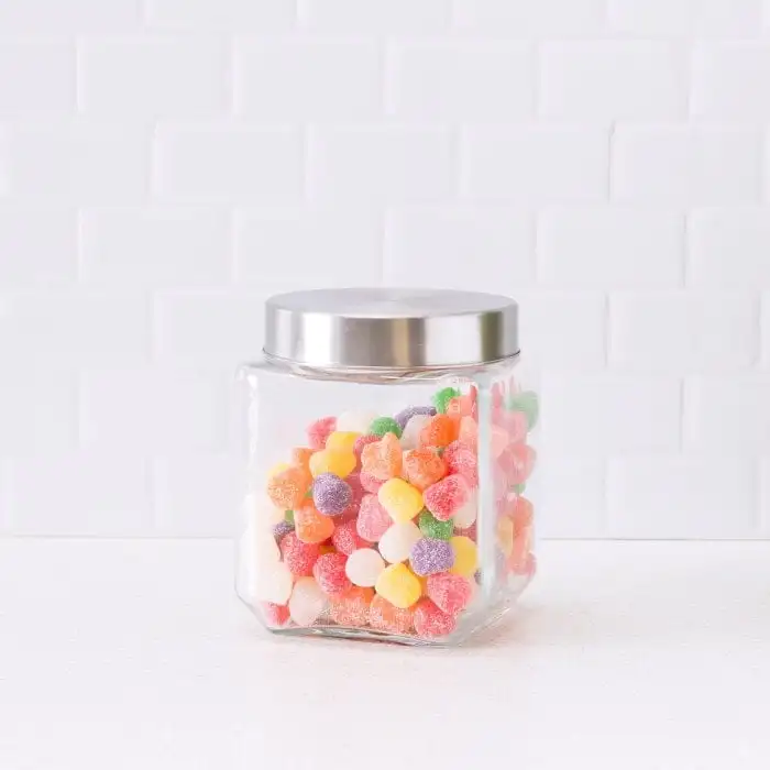 

Square Glass Canister With Twist-On Lid, Clear