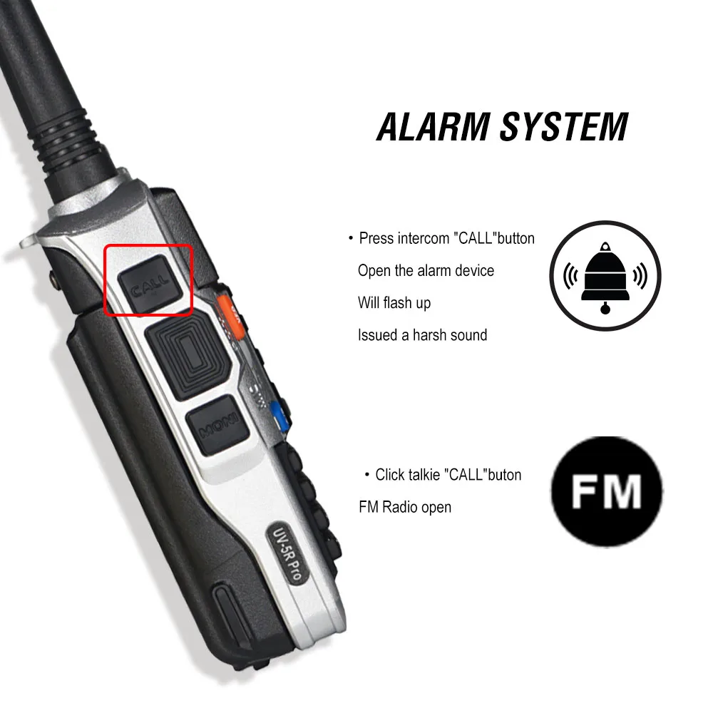 Baofeng UV-5R Pro Tri-Band Walkie Talkie 8W High Power Portable Two Way Radio UV 5R Upgrade Amateur CB Ham Radio FM Transceiver