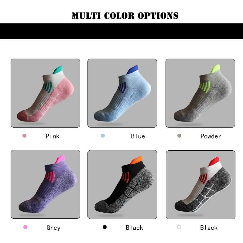 Female Sports Socks Towels Anti Friction Spell Color Mesh Breathable Bottom Sock Outdoor Women Men Meias Masculina Running Socks