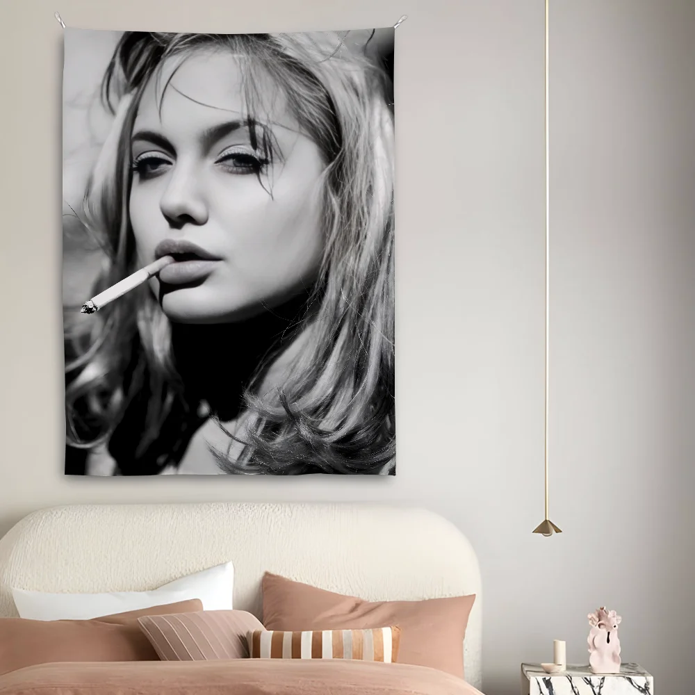 Angelina J-Jolie V-винтажный гобелен для спальни гостиной бара уличный фестиваль из