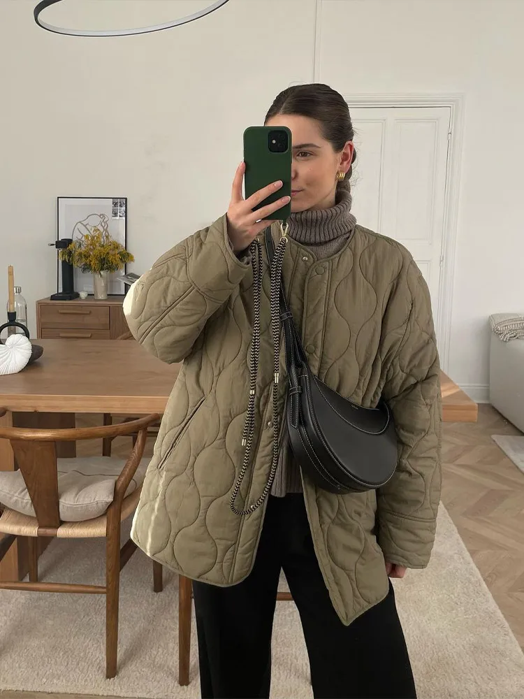 Однотонные стеганые куртки Clinkly женские осенне-зимние однобортные пальто с