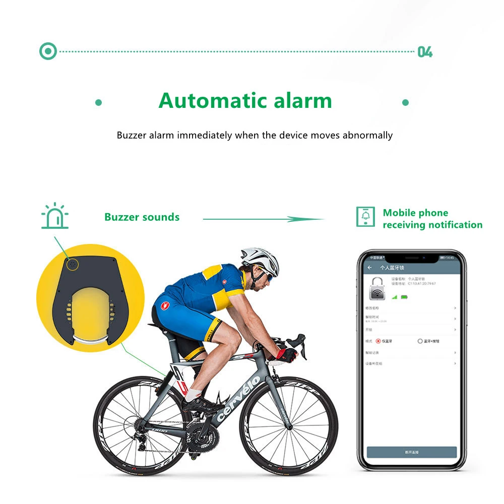 Universal Solar Smart Bicycle Lock Anti Theft  Bluetooth Phone APP Control Waterproof Bicycle Metal Lock MTB Bicycle Accessories enlarge