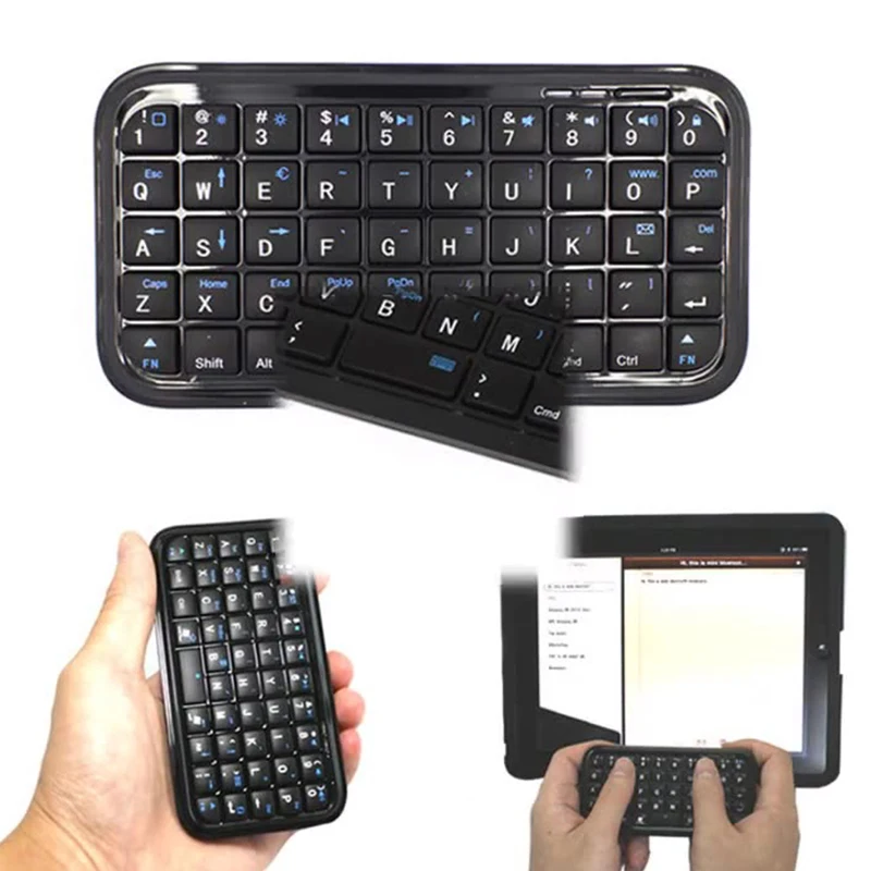 Фото Мини-клавиатура с перезаряжаемым аккумулятором Type-C, Bluetooth 3.0, тонкая беспроводная карманная клавиатура, портативная клавиатура с 49 клавишами для планшетов и смартфонов №2
