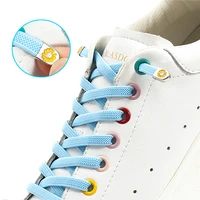 1 pair 24 colors no tie shoelaces for sneakers laces elastic easy to remove free to match metal lock flat shoe for adults child
