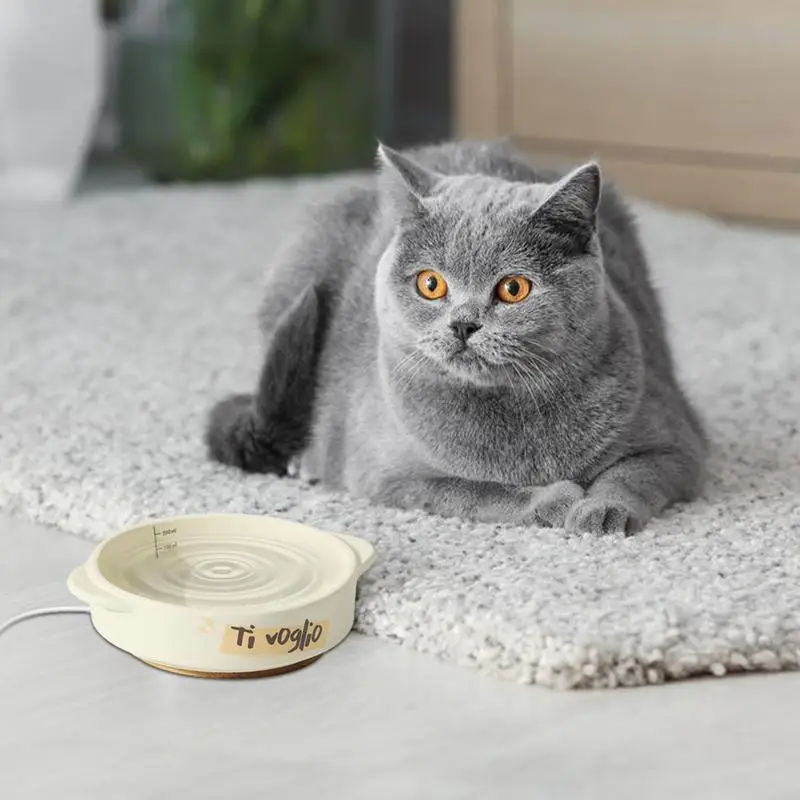 Миска для воды с подогревом домашних животных автоматическая керамическая чаша