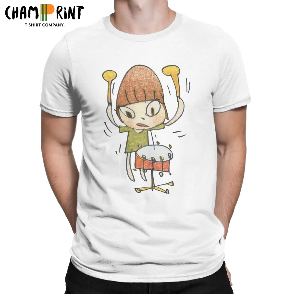 

Yoshitomo Nara Artist T-Shirts for Men Vintage Pure Cotton Tee Shirt Crewneck Short Sleeve T Shirt Gift Tops