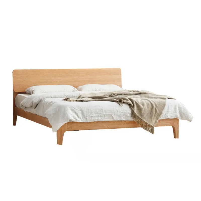 

Кровать из массива дерева, спальня 1,8 дуб, Скандинавская кровать, Современная Минималистичная Главная спальня, двойная кровать