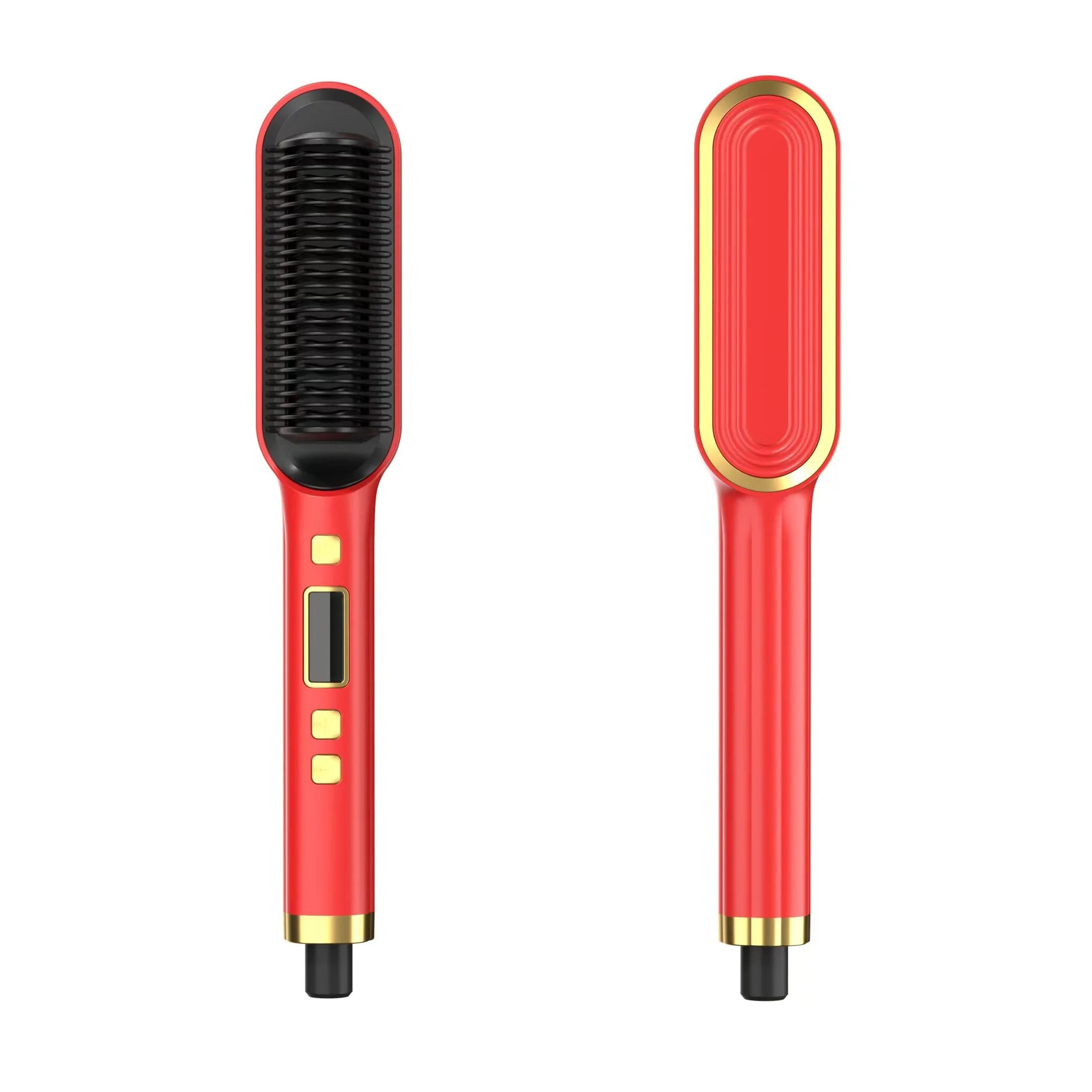 

2 In 1Multifunctional Hair Ceramic Hair Curler Brush Hair Comb Straighteners Curling Hair Iron Styler Tool with Lcd Display