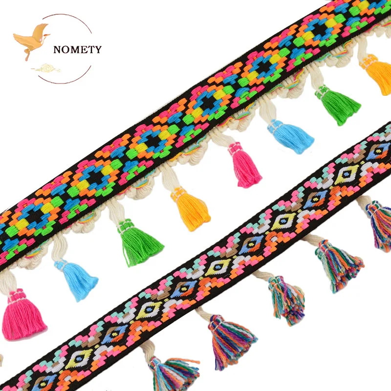 Красочные кисточки в этническом стиле кружево украшения ручной работы сделай
