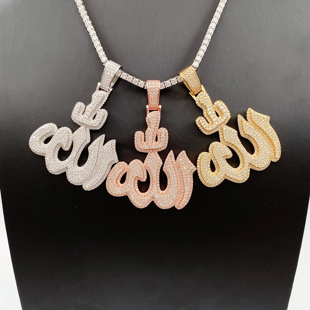 Religion Logo Moissanite S925 Silver Pendant Necklaces For Men Real Diamond Necklace Women Jewelry Pass Tester