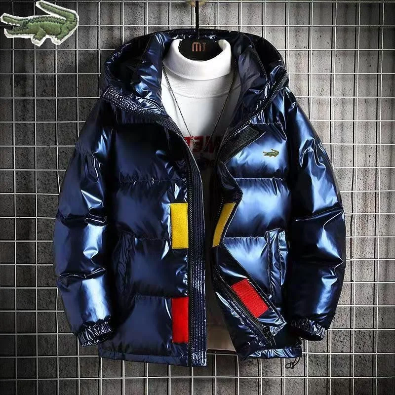 Embroidery CARTELO Winter Glossy Bomber Jacket Cotton-Padded Clothes Men Waterproof Parkas Fashion Korean Streetwear Zip Up Coat