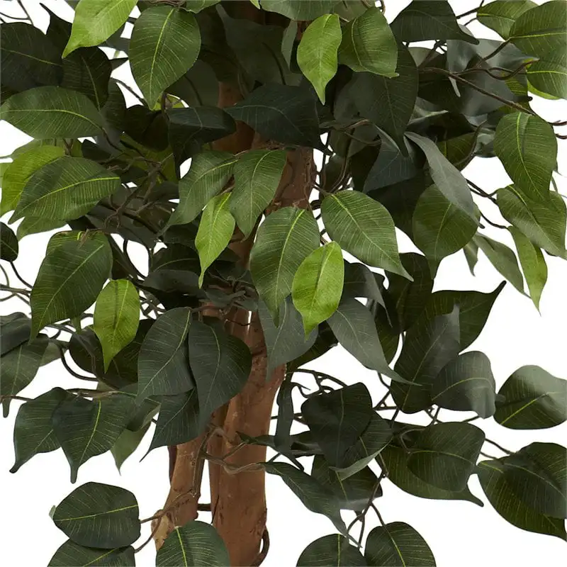 

Plastic Ficus Tree Artificial Plant with Decorative Planter, Green