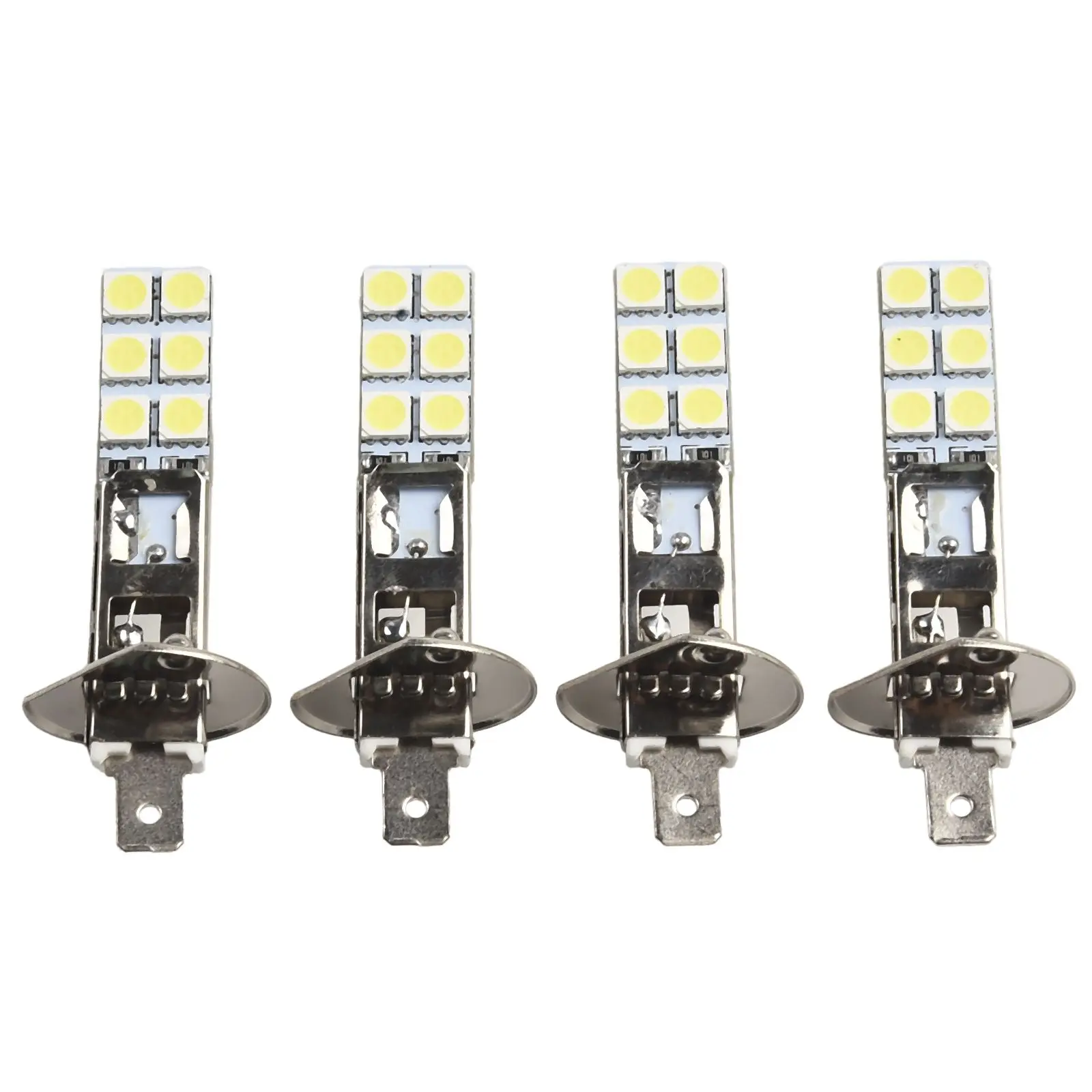 

4pcs Universal H1 LED Bulb Conversion Kit Fog Light Bulbs High And Low Beam Super Bright 6500K White Light Auto Lamp