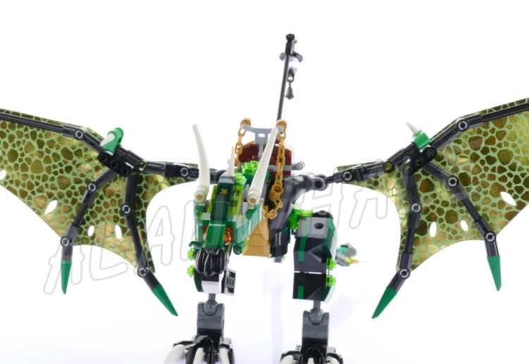 603 шт. Зеленый NRG Дракон Небо Пираты Катапульта Башня 10526 Строительные блоки