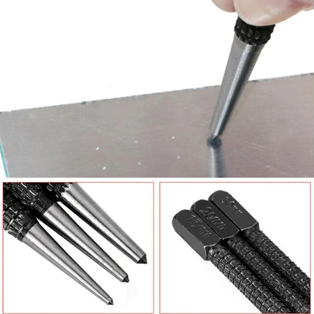 

Marking Center Punch Hole Metal Pointer Positioning Strong Wood Drilling Hand Tools Non-Slip 1.5/2/3mm Durable
