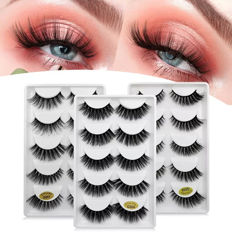 

NEW2023 5 pairs mink eyelashes false eyelashes natural false lashes 3d mink lashes 3d lashes mink faux cils cilios G806