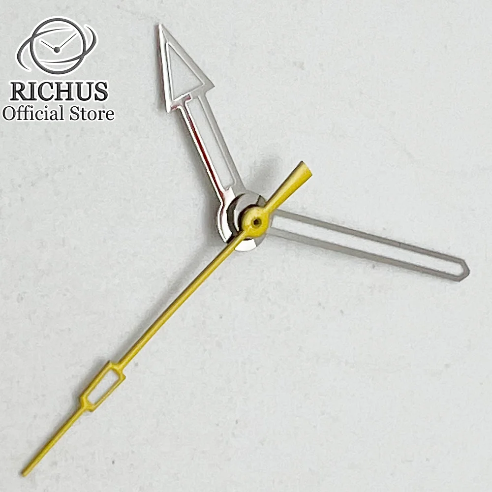 Желтые зеленые светящиеся стрелки для часов NH35 NH36 ETA2824 2836 PT5000 ST2130 автоматические