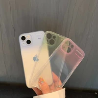 ins fashion color gradient letter clear phone case for iphone 13 12 11 pro max mini x xr xs max 8 6 7 plus se 2020 soft cover