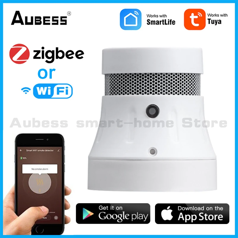 

Датчик дыма Aubess с поддержкой Wi-Fi/ZIGBEE Tuya