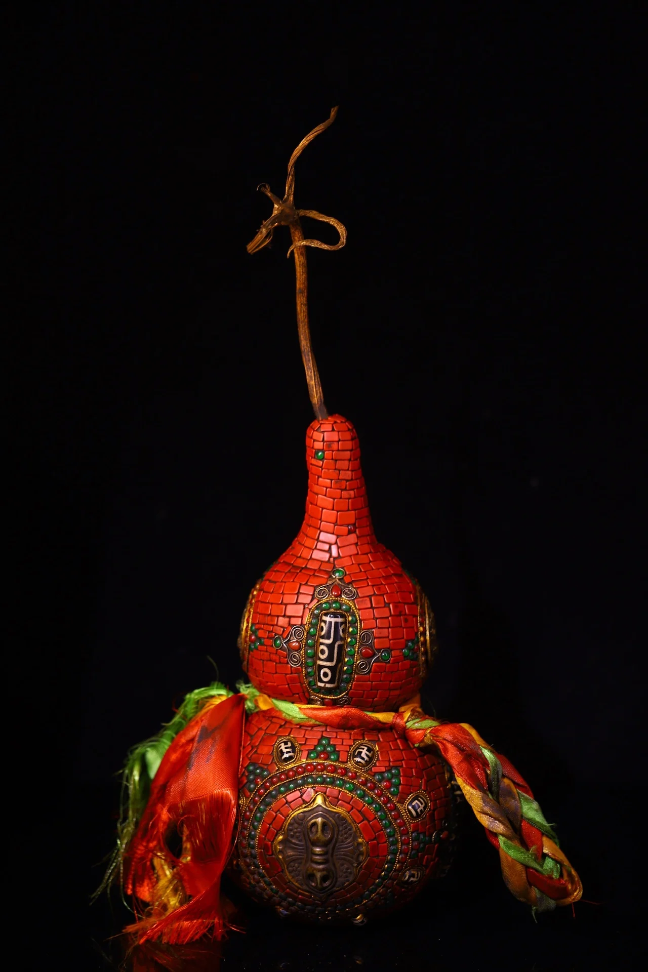 15-дюймовая коллекция тибетского храма старый натуральный сокровище мозаика