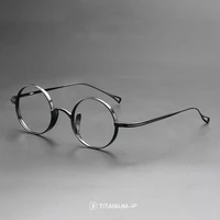 high quality pure titanium upscale glasses frame retro handmade round square men women ultra light frame zero glasses