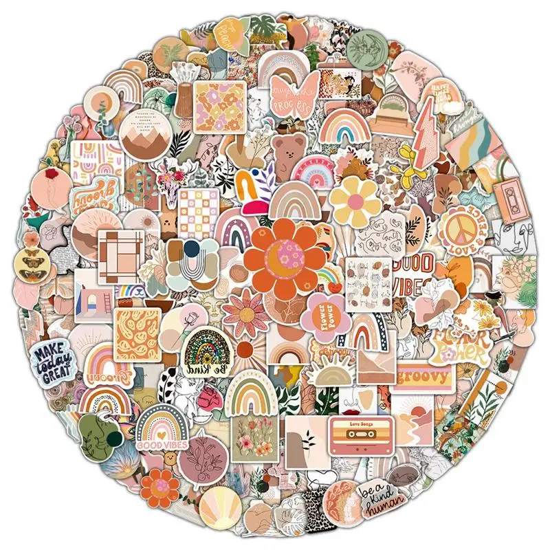 

Милые стикеры в стиле бохо, 200 шт., стикеры в виде бутылки с водой в стиле бохо, водонепроницаемые богемные наклейки для скрапбукинга, чемодан...