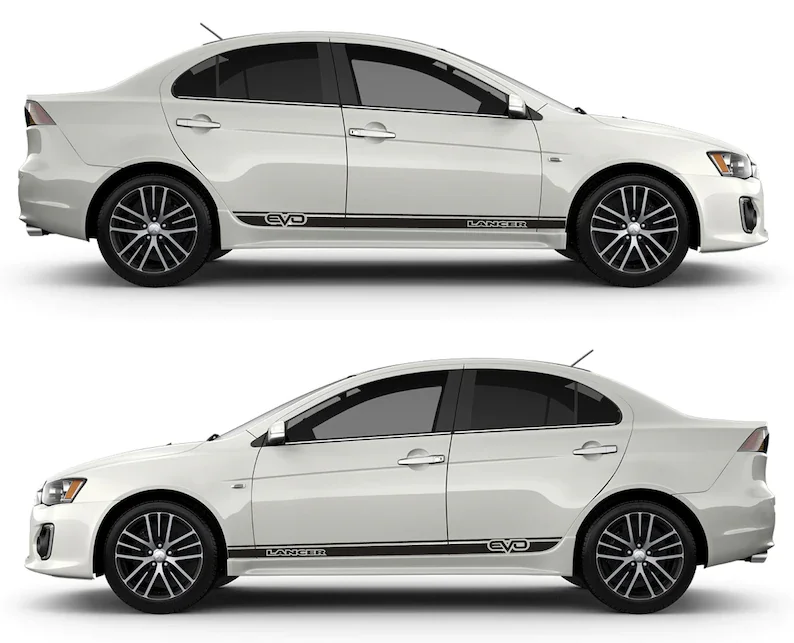 

Pair of Sport Side Stripes Decal Sticker Vinyl Compatible with Lancer