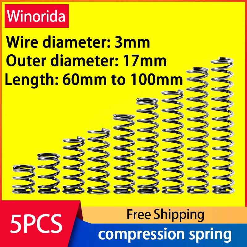 

Пневматическая Пружина 65Mn, диаметр 3 мм, внешний диаметр 17 мм, длина от 60 до 100 мм, телескопическая пружина
