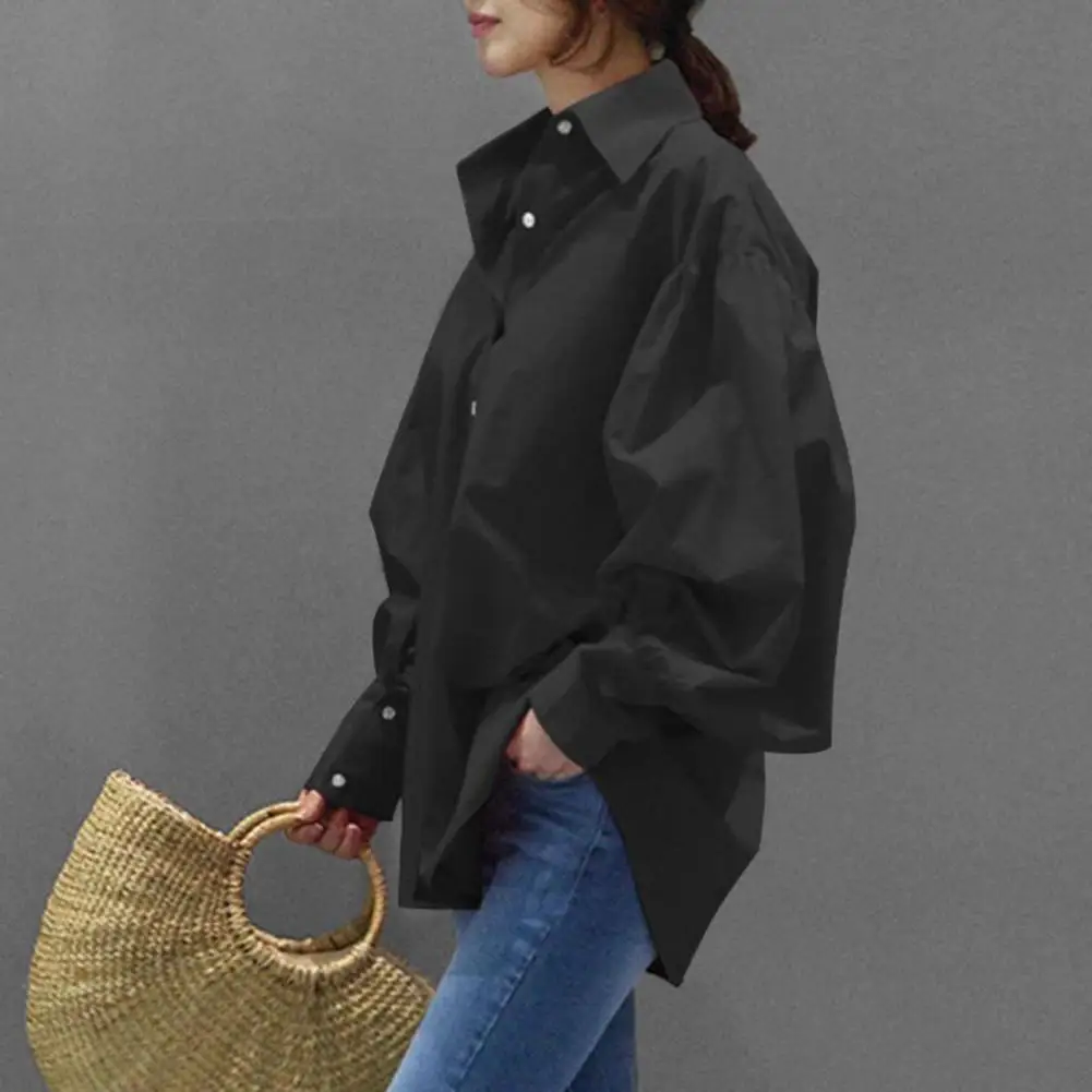 

Charming Female Office Ladies Shirt Solid Top Casual Shirt Anti-pilling Versatile