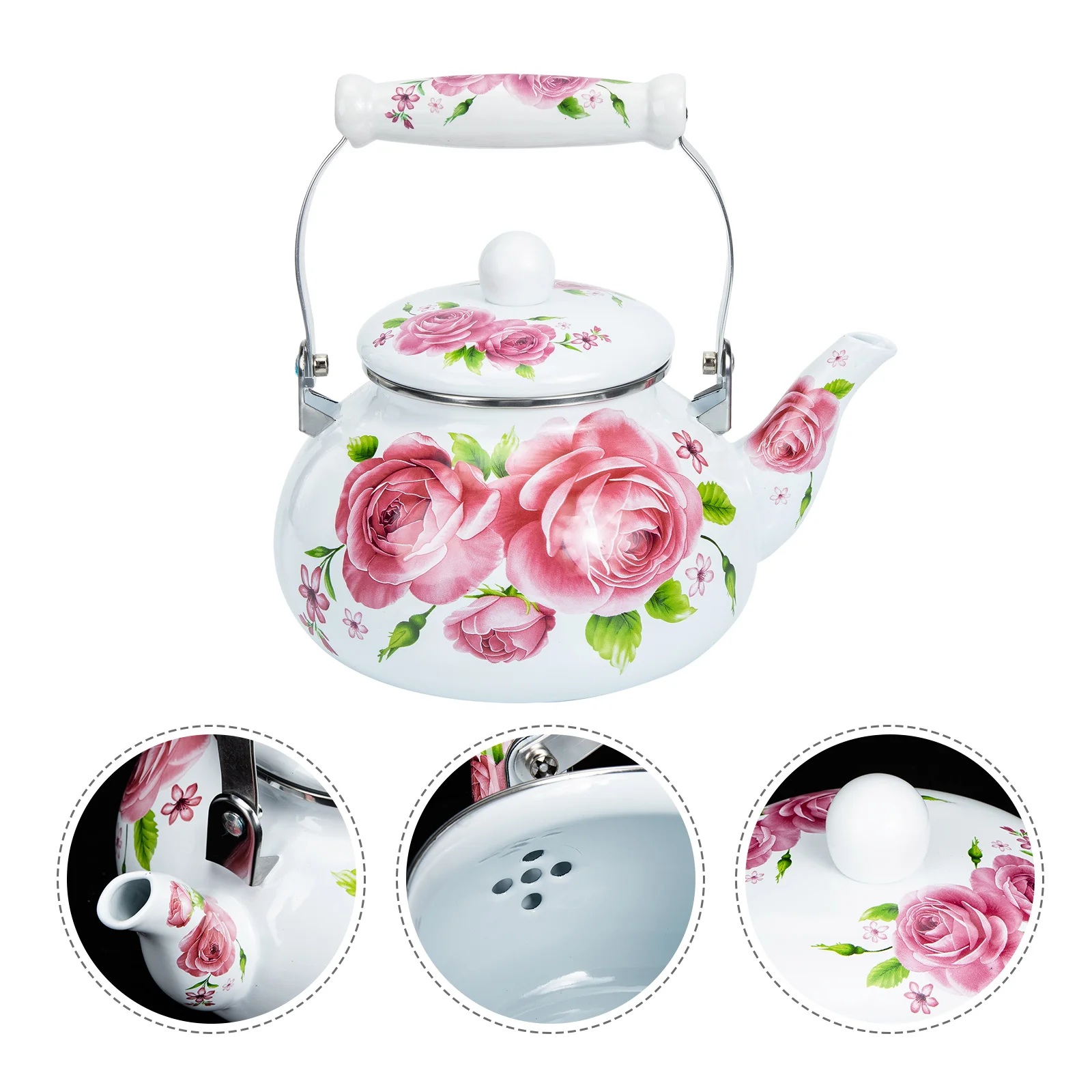 

Enamel Kettle Farmhouse Stock Pot Water Camping Heater Ceramic Tea Pots Boiling Enamelware Japanese Stoveto