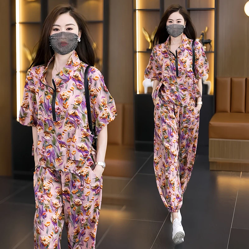 Женский комплект с принтом размера плюс в стиле вестерн новинка лета 2024