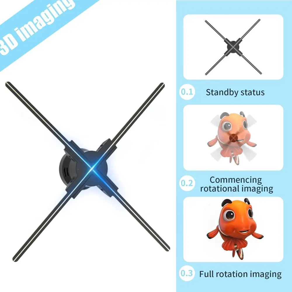 45/52/56/60/65 см 3D голографическая многофункциональная рекламная машина проектор