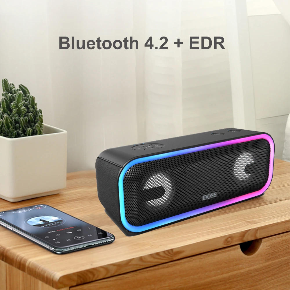 Фото Беспроводная мини-Колонка DOSS SoundBox Pro +, Портативная колонка TWS, Bluetooth, глубокий бас, музыкальная шкатулка для компьютера №4