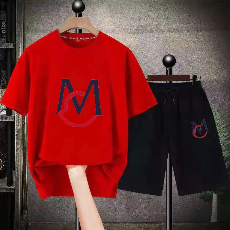 2023 Luxury Brands Cotton Set Men Oversized High Quality M Printed TShirts Shorts Sets 2 Piece Outfits Sets Summer Streetwear