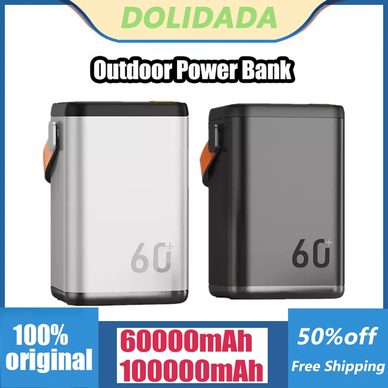 

New Original Outdoor Emergency Portable Mobile Power Supply Mobile Phone Charger 60000-100000mAh Large Capacity Power Bank